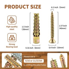 65 Packs Heavy Duty Hollow Wall Anchors with Screws, Loose Hinge and Stripped…