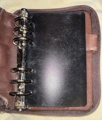 Vintage Franklin Covey Nappa Leather Planner Binder; Brown