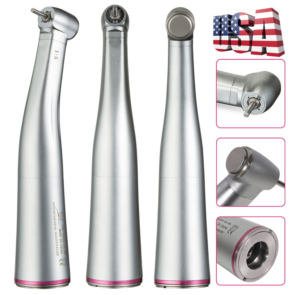 Dental 1:5 Increasing Contra Angle Fiber Optic Handpiece w/E-type Electric Motor