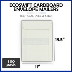 100 – 11″ x 13.5″ EcoSwift White Photo Ship Flats Cardboard Envelope Mailers