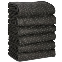 6 Heavy Duty Moving Packing Blankets Ultra Thick Pro 72″ x 80″ Furniture Pads
