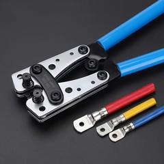 Battery Cable Crimper AWG Kit 10-1/0, Wire Terminal Crimping Tool with 60Pcs