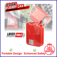 5 Gallon 20L Metal Gas Tank Can Power Emergency Backup Jerry Can Flexible Spout
