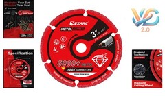 3 Inch Diamond Cut Off Wheel for Metal, Rebar, Steel, Inox, Aluminum