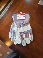 Hyper Tough Leather Palm Glove Heavy Duty Multi-Use Work Glove, Large – 1 Pair
