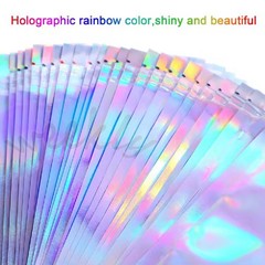 100 Holographic Mylar Foil Bags Smell Proof Resealable Clear Zip Lock Pouch Food