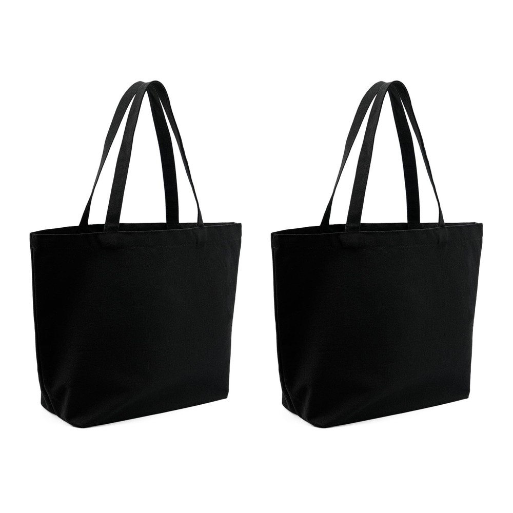 REDSINDA Blank Canvas Cotton Tote Bags, 2 17.7 x 13.7 x 5.9 inches, 2 Black