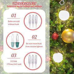 Mudder 100 Pcs Mini Christmas 2.5 Volt 100 Count (Pack of 1), Clear