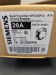 NEW! – 10 PACK – Siemens Q120DFN – Arc-Fault/Ground-Fault Breakers FREE SHIPPING