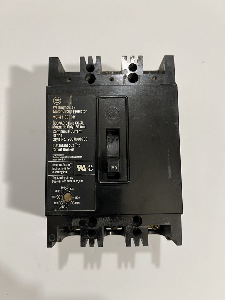 Westinghouse MCP431800CR Circuit Breaker 150A 3P 600VAC