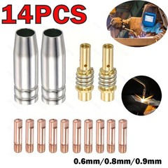 14PCS For MB15 15AK MIG Welding Gun Accessory Kit .030 Inch Contact Tip Nozzle