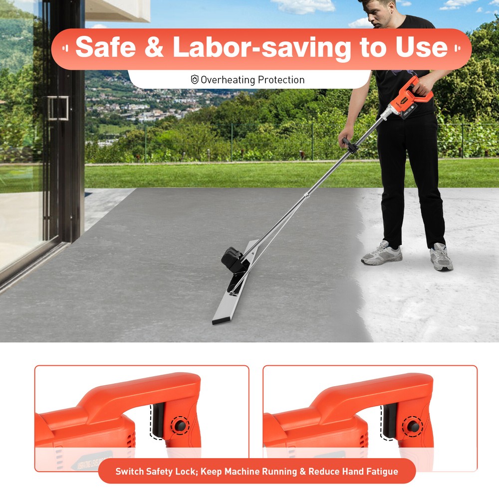21V Cordless Battery Electric Concrete Vibrators Surface Power Trowel Portable