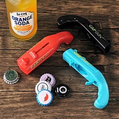 Cap Shooting Bottle Opener Gun – Launches Caps for World Cup L, black red