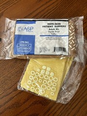 ASP Medical~NON-SKID PATIENT SLIPPERS Adult XL Double Tread~Coffee + Extra 🧦