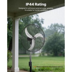 Uimoso 30-in Industrial Pedestal Fan,High Airflow,Waterproof,Oscillating Design