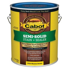 CABOT 140.0017434.007 Stain,Mission Brown,SemiSolid Flat,1gal. 38Y037