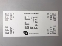 Fuji Photo Film Resolution Test Chart for Cameras, Lenses or Optics, 7.4”x3.4”