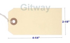 1000- 4 1/4″ x 2 1/8″ Size 4 Manila Inventory Shipping Hang Tags with String