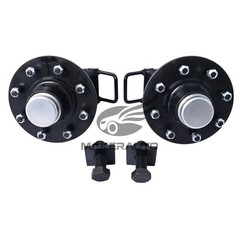 NEW 8 x 6.5 Lug 9000LB Shipping Container Wheels, Bolt-on Spindle Kit (Pair)