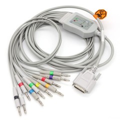 Fit For Edan 12-lead ECG EKG Cable 15Pin Banana 4.0 Fit For SE-3 Medical TPU 3M