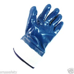 BG Nitrile Coated Rubber PVC Gloves Chemical Resistant,One size,Blue-BG105NITRIL
