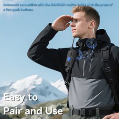 SAMCOM BTEAR01 Wireless Earpiece with Clear Airtube Tube 2 Pin Dongle Black