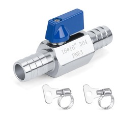 PEX Ball Valve – 5/8″, 304 Stainless Steel Double Barbed 5/8″ Hose Barb