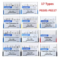 AZDENT Dental FG Diamond Burs Composite/Polishing Kit for High Speed Handpiece