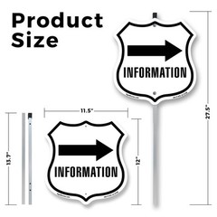 Information Right Shield Shaped Sign With Stake Crafted in the USA