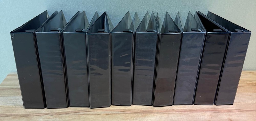 Binders 3.5″ inch 10 Pack Black 3-Hole Resemble New With pockets Hole Binder