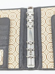 Franklin Covey CO AVA Charcoal Gray Binder Leather 7.5”x6” for Compact Planners