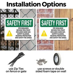 PPE Required Beyond This Point With Symbol OSHA SAFETY FIRST Sign – 5 or 10 Pack