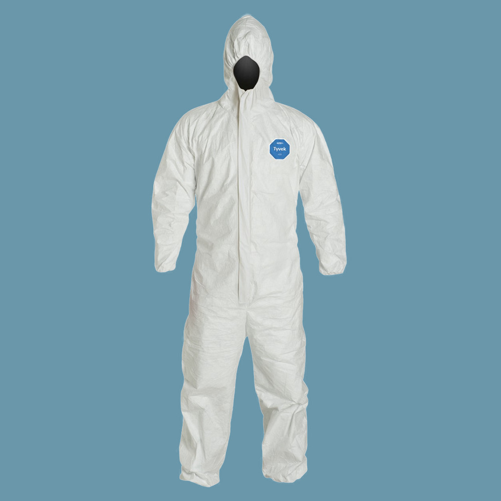 Medium- Dupont TY127S 400 Tyvek Disposable Coverall Protective W/Hood Case OF 25