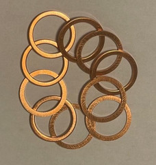 M14x18x1mm Copper Crush Washer Flat Ring Seal Gasket Fitting M14(10Pcs)