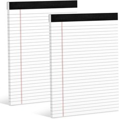 Legal Pad 8.5 x 11 Inches White Writing Paper Pad 2 Pack Wide Ruled Lined