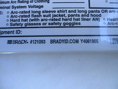 1 NEW BRADY 5X7 ARC FLASH WARNING LABELS LEVEL 4 B7569 Y4061905 PACK OF 5 LABELS