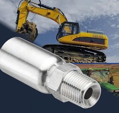 3/8″ I.D. Hose x 3/8″ NPTF Male W/ Cover Hydraulic Hose End Crimp Fittings 12 x