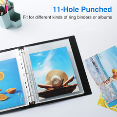 30 Heavy Duty 8×10 Photo Sleeves for 3 Ring Binder, Clear Refill Pages