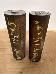 4140 Hot Rolled Steel Bar Round Stock Heat Treated 1 1/2” OD x ~ 5” Lot of 2