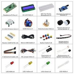 Raspberry Pi Pico Starter Kit with LCD1602, SG90 Servo Motor & Tutorial Guide