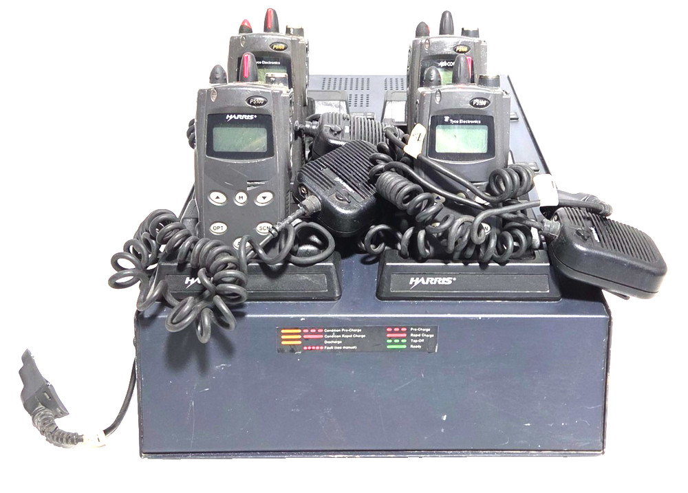 MACOM HARRIS P5100 MAHM-S8DXX-IS2 /IS1 RADIO TRI-CHEMISTRY MULTI CHARGER USED