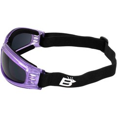2 Birdz Eyewear Cardinal Purple Padded Goggles Super Dark + Clear Lenses