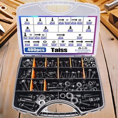 Taiss 400PCS Metric Flange Bolt Assortment kit,10.9 Grade M6x1.0, M8x1.25, M1…