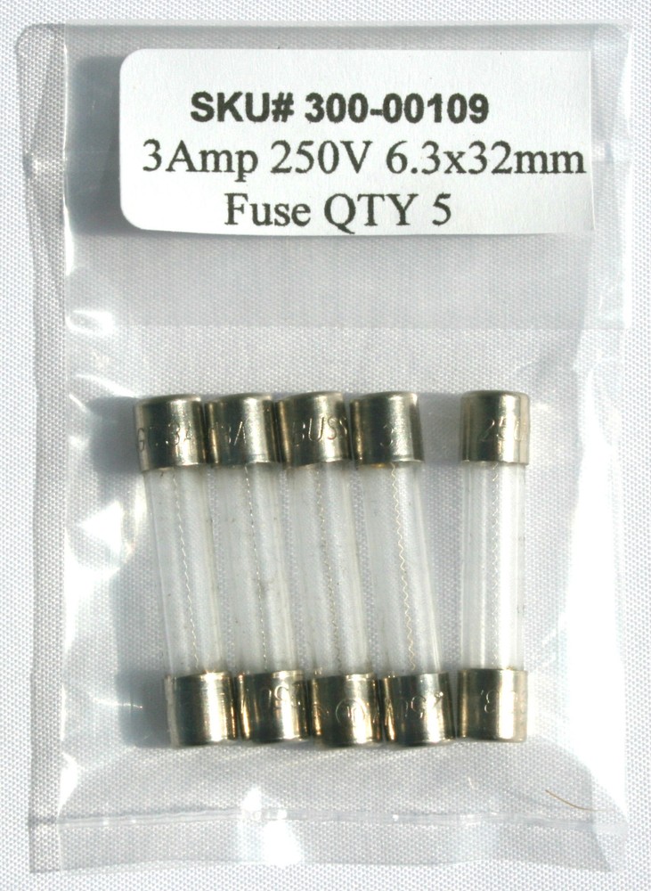 3 amp 250v / 6.3x32mm fuse / 3AMP 250 volts /Fast Blow/ Lot of 5