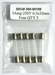 3 amp 250v / 6.3x32mm fuse / 3AMP 250 volts /Fast Blow/ Lot of 5