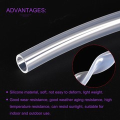 Clear Silicone Tube 7mm ID 9mm OD 1mm Thickness 16 Feet Industrial