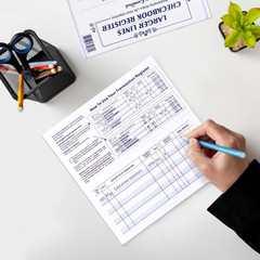 Larger Lines 20 Pack Checkbook Register, Check Registers for Personal Use, Bl…
