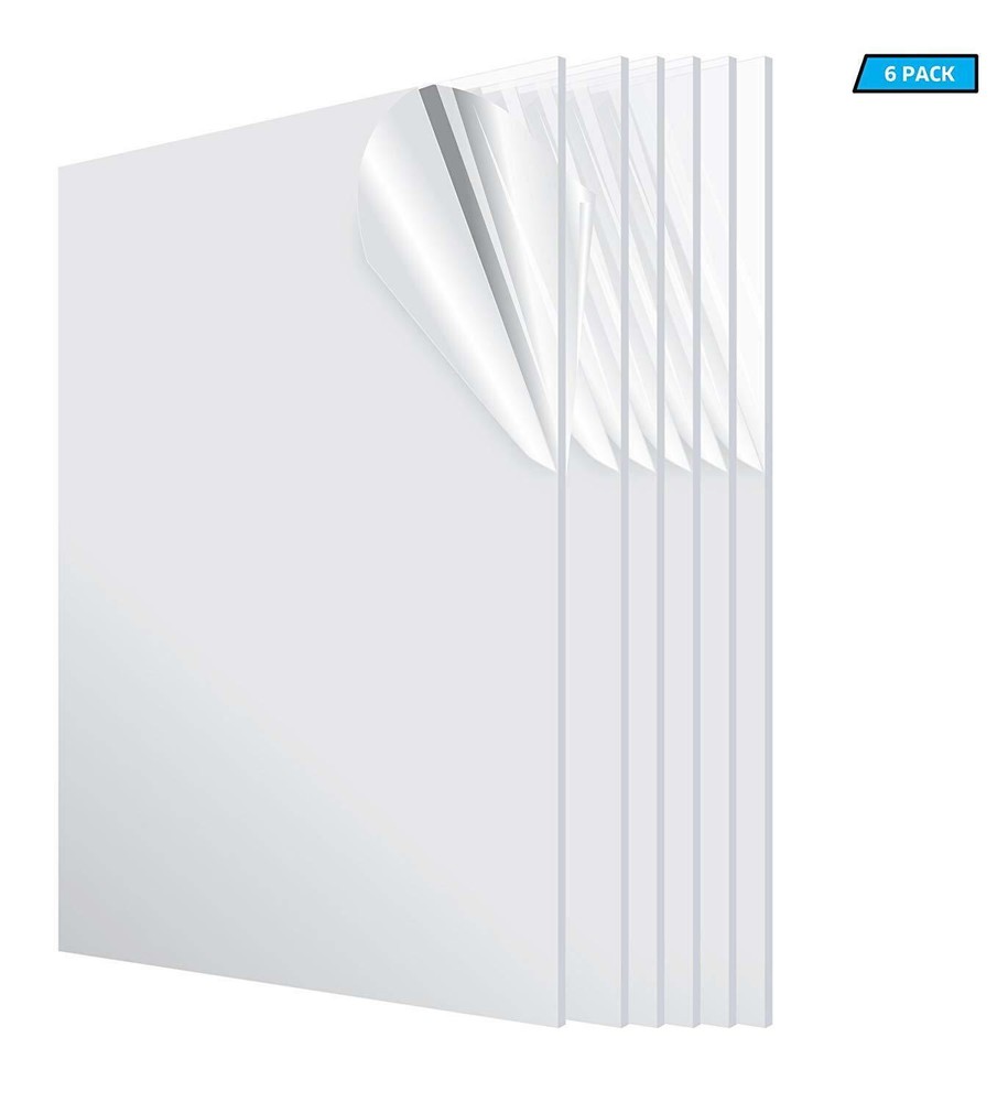 Clear Acrylic Plexiglass 1/8″ x 24″ x 36” Plastic Sheet – Pack Of 6 Pieces