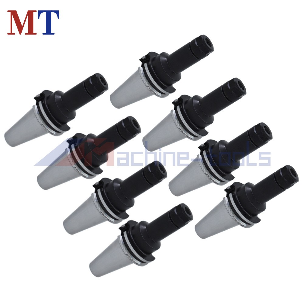 8 Pack Chucks Tool Holder Set W. 4″ Long Gage Length CAT40-ER16 Collet Chucks
