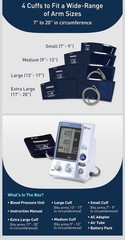 Omron HEM-907XL Arm-Type Digital Automatic BP Monitor, 4 Cuffs, Avg Mode